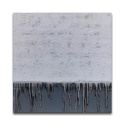 China Abstract modern thick texture Gray&White style decoration canvas painting home oil painting for sale for sale