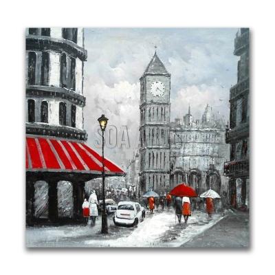 China Contemporary Abstract City Street London Oil Painting for sale