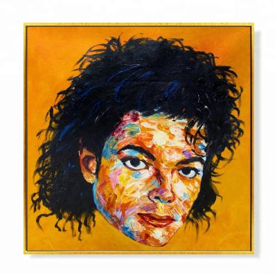 China Modern Stunning Rock Star Michael Jackson Portrait Oil Painting Wall Decor for sale