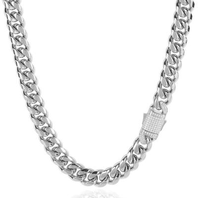 China Hiphop Wholesale Custom Cuban Link Chain Stainless Steel For Men Hip Hop Necklace titanium steel minimalist necklace for sale