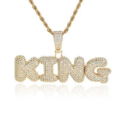 China Hiphop New Customized Fashionable Letter 925 Silver Moissanite Diamond Pendant withTennis  fashion jewelry necklaces round pendant for sale