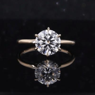 China CLASSIC Simple Design VVS Moissanite Jewelry 925Silver With 14K Solid Gold Engagement Moissanite Ring For Women Eternity Jewelry for sale