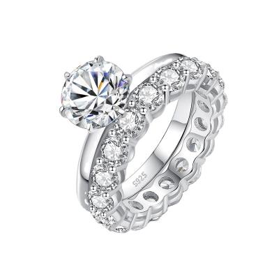 China CLASSIC Moissanite Engagement Ring With Silver Jewelry Round Cut Moissanite Ring For Engagement Wedding Ring for sale