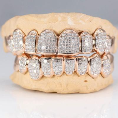 China Fashionable Princess Cut 925 Silver VVS Custom Hip Hop Teeth Grillz With  Iced Out Grillz18K Gold Plated Moissanite  Invisible for sale