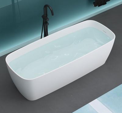 China Solid Outdoor Bathroom Tub Modern Artificial Stone Resin Freestanding Bathtub for sale