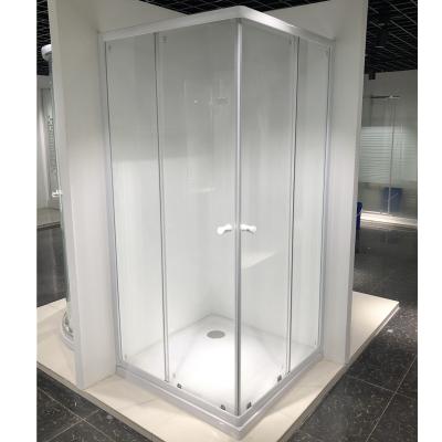 China Contemporary White Frame Square Shower Enclosure With Side Sliding Door for sale