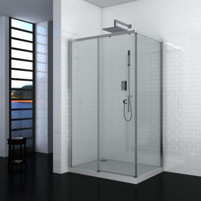 China Contemporary Aluminum Frame In 6mm Tempered Glass Sliding Door Shower Enclosure Chromed for sale