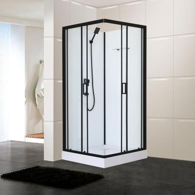 China Fashion Contemporary Modern Black Aluminum Frame Shower Room Door Sliding Shower Enclosure for sale