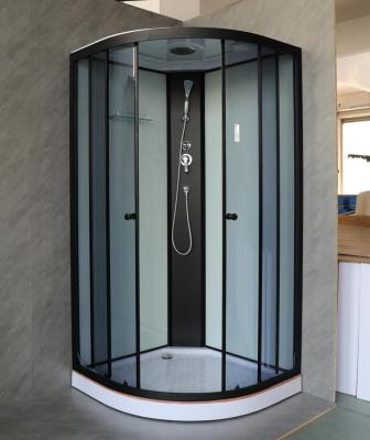 China Contemporary Contemporary With Clear Glass Frame Black Roof And Gray Transparent Shower Enclosure for sale