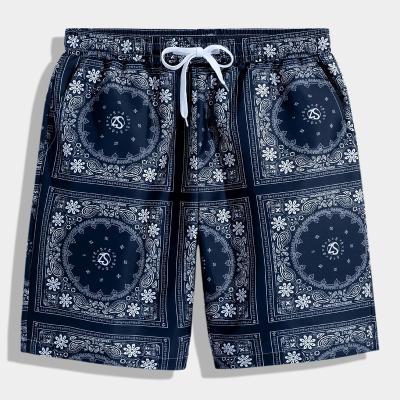 China Anti-wrinkle Vacation Hawaiian Style 3D Pattern Print Ethnic Beach Shorts Full For Men for sale