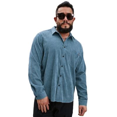 China Viable winter anti-pilling casual button down classic oversized full sleeve corduroy shirts for men for sale