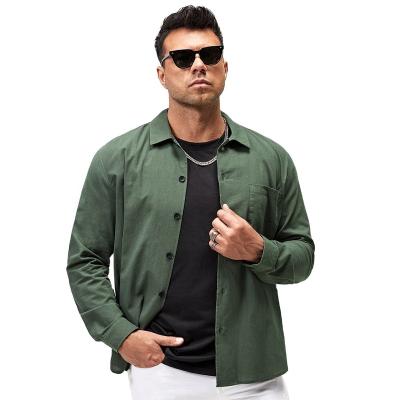 China Best quality custom solid color 100% cotton anti-pilling 022 no pocket button long sleeve shirts for men for sale