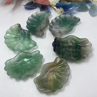 China China Wholesale Natural Unique Fluorite Crystal Bowls High Quality Purple Fluorite Shell Shape Bowls For Fengshui Decoration for sale