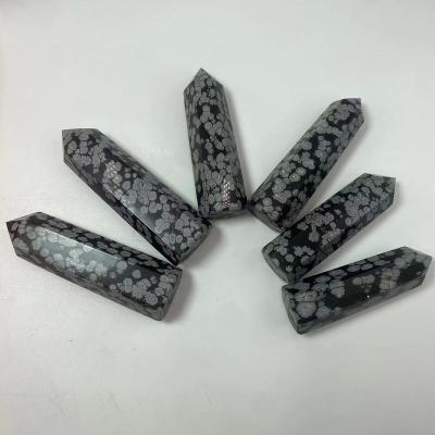 China Natural Healing Crystals Snowflake Obsidian Quartz Crystal Stone Point Towers For Sale From Europe for sale