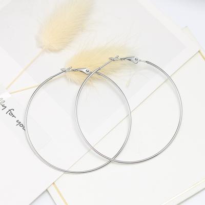 China CLASSIC Big Round Dangle Earrings Korean Circle Earring For Women Jewelry Stainless Steel Wholesale for sale