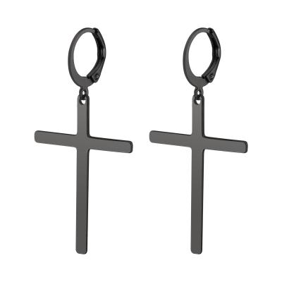 China Wholesale Casual/Sporting Jewelry Cross Pendants Stainless Steel Hoop Earring Circle Piercing Earring for sale