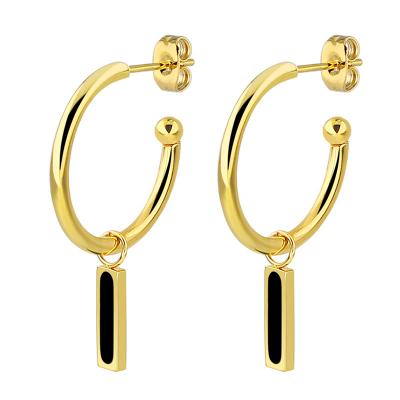 China 2021 winter fashion romantic earings gold filled rectangular circle earrings women jewelry accessories dangl 14k gold jewelry wholesale for sale