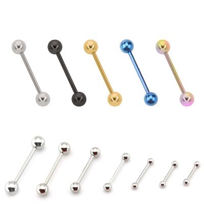 China Vintage Stainless Steel Long Tongue Cartilage Piercing Septum Barbell Shape Tunnels Ear Plugs Multicolor Women Man Body Jewelry for sale