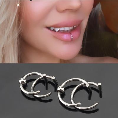 China High Quality Piercing Lip Ring Jewelry Women Non Piercing Nose Rings Stainless Steel Jewelry Body Accessories Round Fashion Hip Hop 2022 for sale