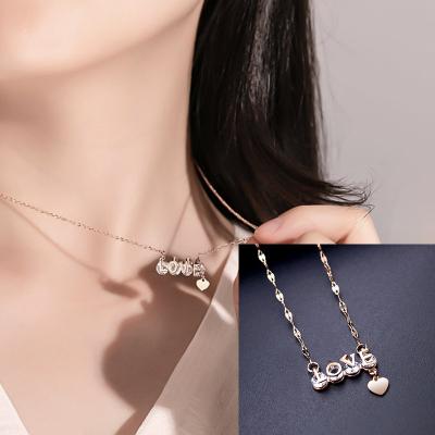 China High Quality Stainless Steel Necklace Sets For Women Love Letter Customization Fashion Necklace Valentine's Ladies Chain 2022 Brass for sale