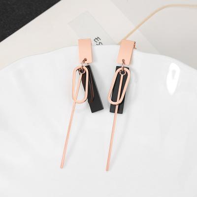 China Korean BOHEMIA Fashion Drop Earrings Rose Gold Jewelry Statement Earrings Women Stainless Steel Geometric Jewelry Personalized Jewelry for sale