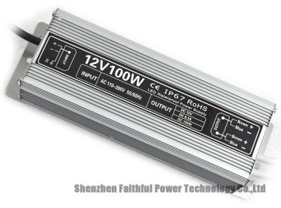 中国 100ワットAC DC SMPSを減らす防水12V 24V 100W LEDの一定した電圧電源のさざ波 販売のため