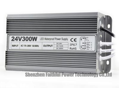 China Constant Voltage Waterproof 12.5A DC24V LED Power Supply 300W IP67 Light Transfomer for sale