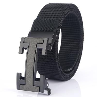 China Fashion Newly Durable Automatic Nylon Belt Business Leisure Nylon Belt Blue Black Mental Buckle for sale