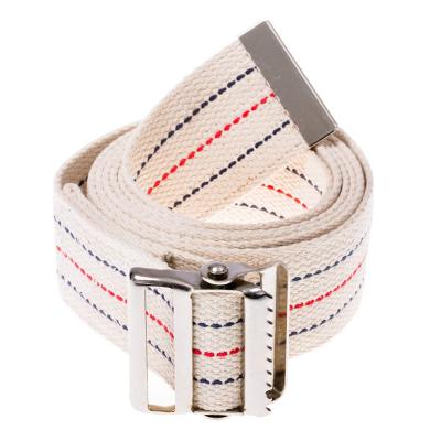 China Fashion Colorful Casual Metal Stripe Buckle Canvas Woven Belt Cloth Belts for sale