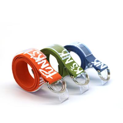 China Polyester/Cotton/New Logo Fashionable Colorful Custom Made High Quality Nylon D Ring Buckle Canvas Fabric Belt for sale