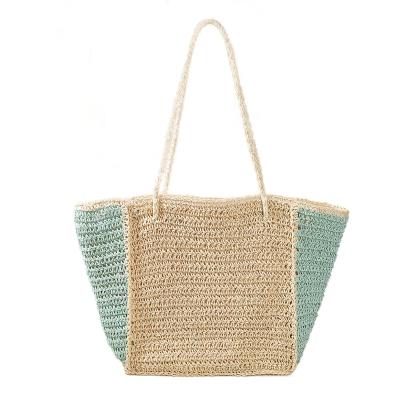 China Fashionable Oversized Straw Handwoven Tote Bag Multifunctional Women's Beach Shopper Shoulder Bag for sale