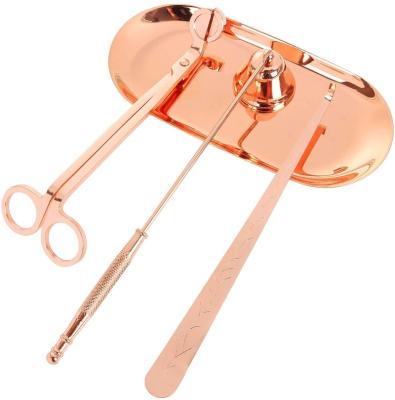 China Universal Candle Care Trimming Kit Rose Sharp Gold Wick Trimmer for sale