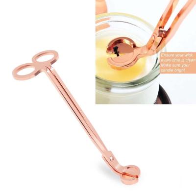 China Factory Wholesale Stainless Steel Sniffer Wick Trimmer Universal Cutout Luxury Pink Gold Candle Wick Trimmer for sale