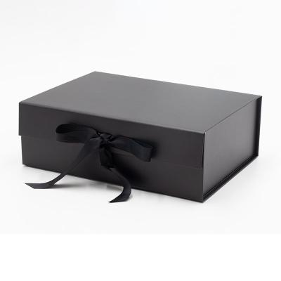 China High End Recycled Materials Apparel Folding Gift Box With Ribbon Logo Luxury Wedding Dress Shirts Custom Shoes Magnetic Packaging Box Box for sale