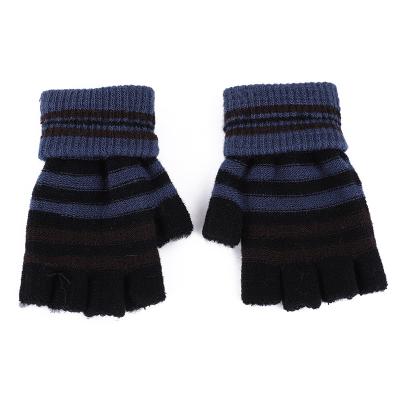 China Outdoor Use Cheap Women And Man Simple Acrylic Winter Keep Warm Fingerless Knitted Gloves for sale