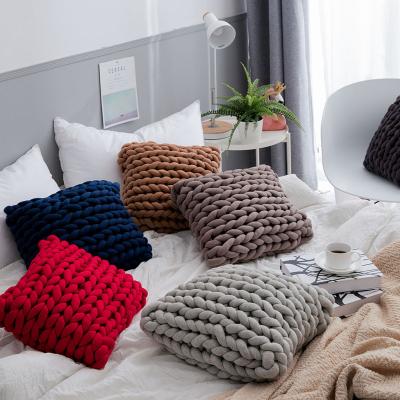 China Magnetic Home Style Car Seat Sofa Chair Ins Style Fashion Deco Pillow Handmade Knitted Textile Pillow Cushion for sale