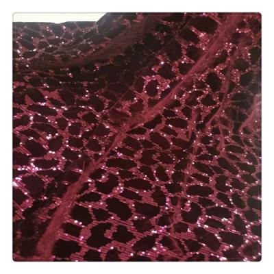 China Viable Luxury French Sequin Tulle Sequin Fabric Red Velvet Sequin Fabric Sequin Fabric for sale