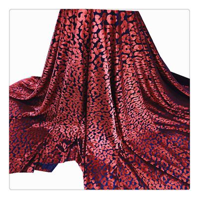 China Sustainable Luxury African Burnt Orange Stock Fabric Velvet Lace Fabric Custom Made Velvet Burnout Fabric for sale