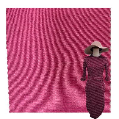 China Custom Shaoxing Fashion Stripe Pink Jersey 4 Way Color Stock Polyester Spandex Spandex Lot 220gsm Stretch Ribbed Knitted Ribbed Fabrics for sale