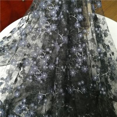 China Other Fashion Shade Mesh With 3D Flower Lazer Cut Embroidery Elegant Party Wear for sale