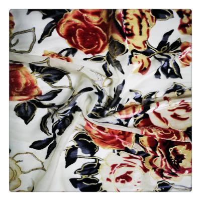 China 2021 summer viable color spring nylon rayon velvet fabric for scarf printed burnout silk velvet fabric for sale