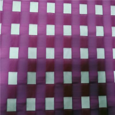 China 2020 FACTORY HOT SALE Viable 2021 Poly Woven Fabric Check Organdy Hot Pink Color for sale