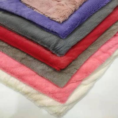 China 100% Pure Polyester Warp Knitted PV Plush Fabric For Toy Home Textile for sale