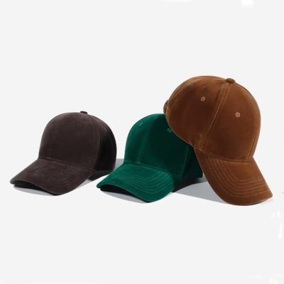 China COMMON Factory High Quality curved brim 6 panel embroidered custom patch logo sport gorras Snap Back cap velvet Suede trucker hat for sale