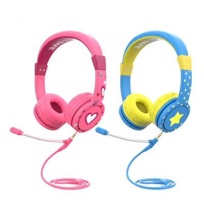 China GlobalCrown Headband Kids Wired Headphones With Detachable Microphone Safe Volume Limited 85dB for sale