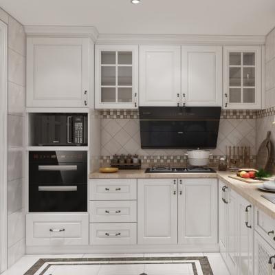 China ADJUSTABLE Solid Wood Modern White Furniture Dahlia Kitchen Design Shaker USA Australia Kitchen Cabinets for sale