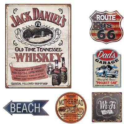 China Custom Europe Decor Wall Bar Crafts Old Retro Printing Vintage Metal Tin Signs for sale