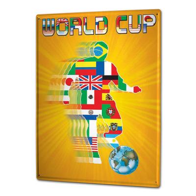 China Modern Europe Soccer World Cup Flags Style Tin Metal Plate Sign for sale