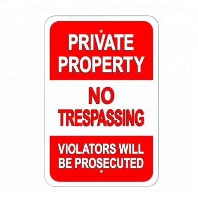 China Private Property Caution Aluminum Metal Sign 30.5cm*30.5cm for sale