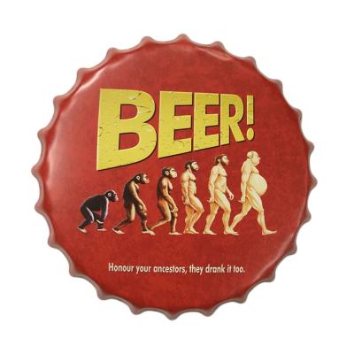 China Retro Europe New Product Metal Poster Art Beer Hat Decorative Sign for sale